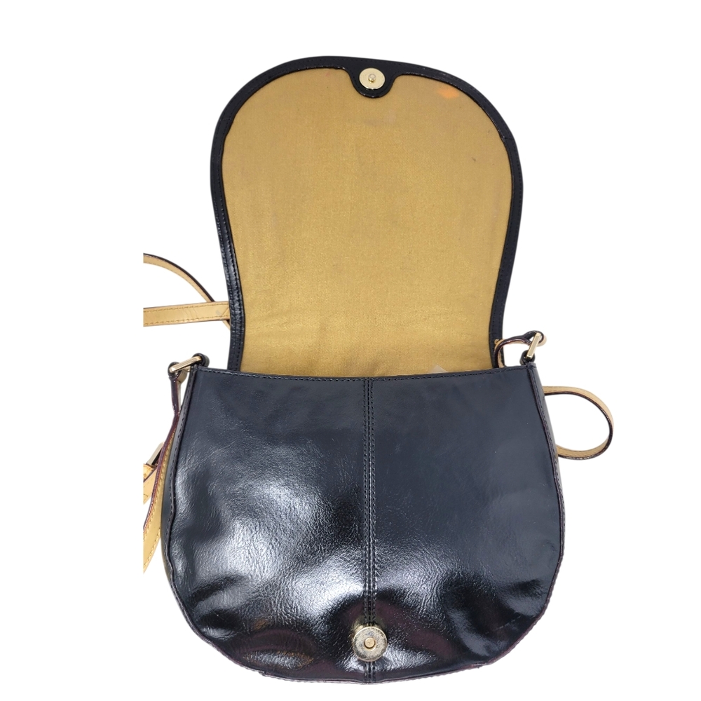Antonio Melani Black Vintage Leather Saddle Bag - Picture 6 of 13